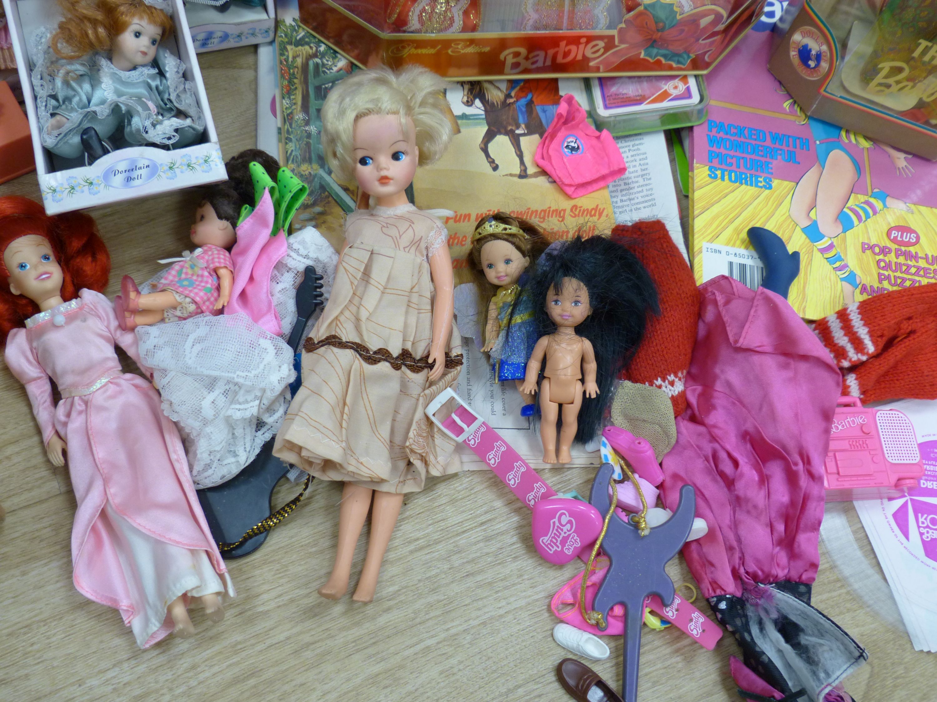 Six various Barbie dolls and other Barbie and doll related ephemera